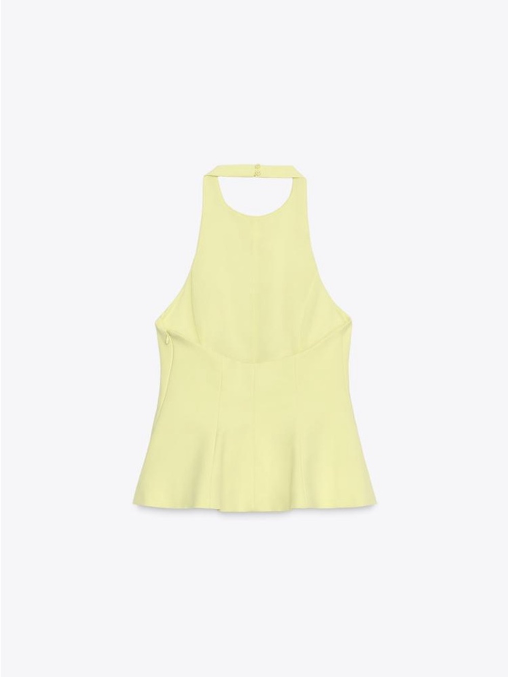 Zara Felsted Halter Peplum Tank Top Butter Yellow sz L - Picture 3 of 10